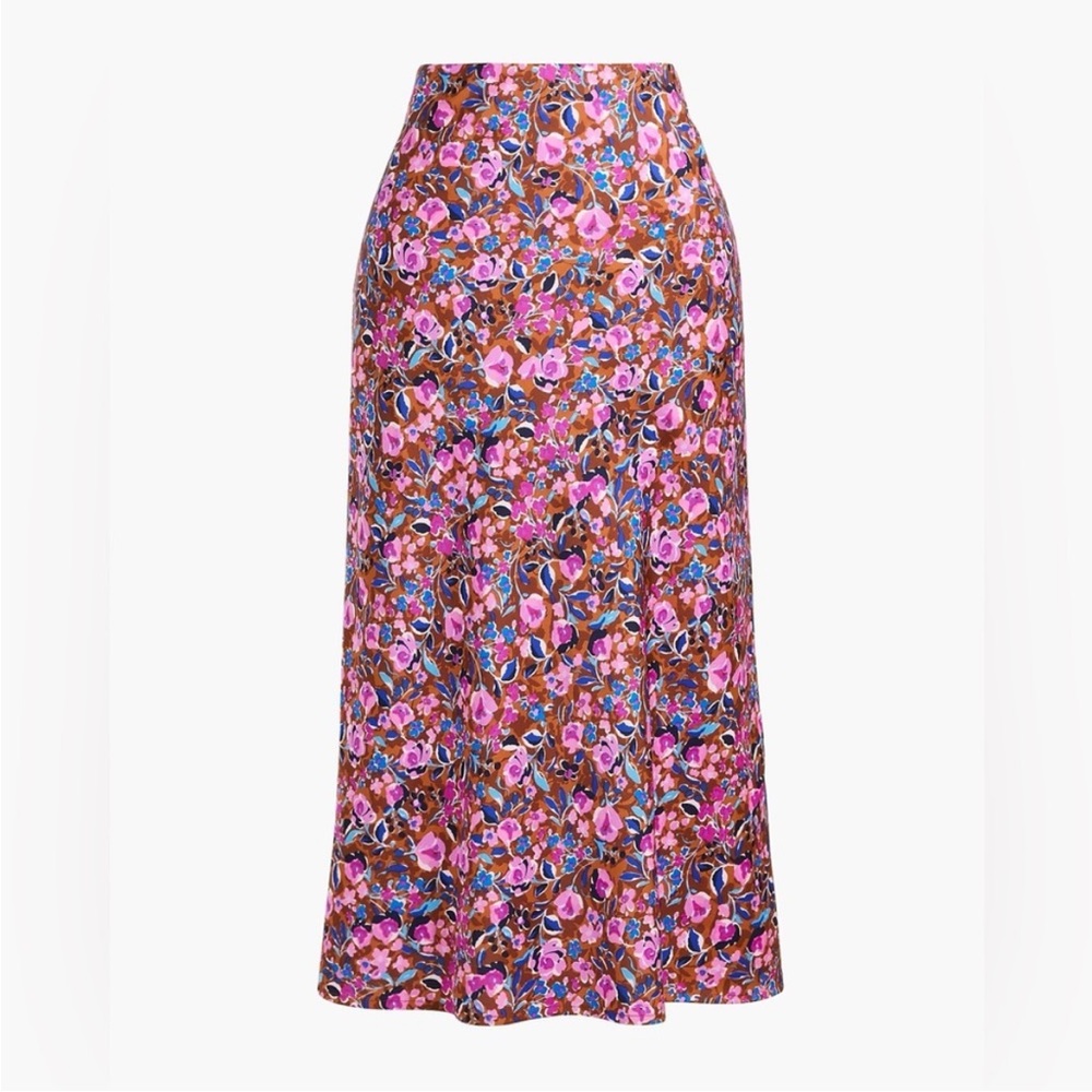 J. Crew Slip Skirt in Warm Chicory Pressed Dahlia